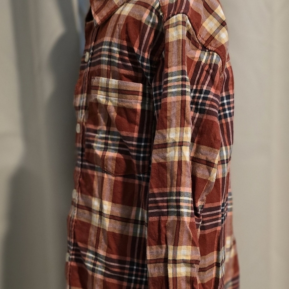 Carter's Brown and White Button Down Shirt with Plaid Design - Picture 2 of 4